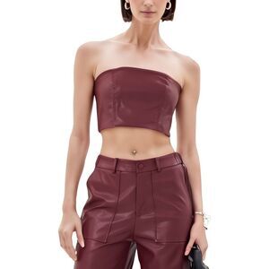 Extro&Vert Womens  Agnes Bandeau Top, Red